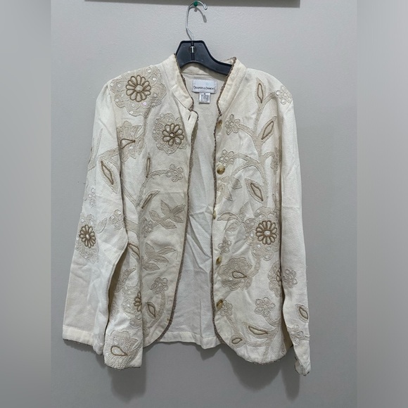 Draper's & Damon's Cream Textured Beaded Jacket - Picture 1 of 7